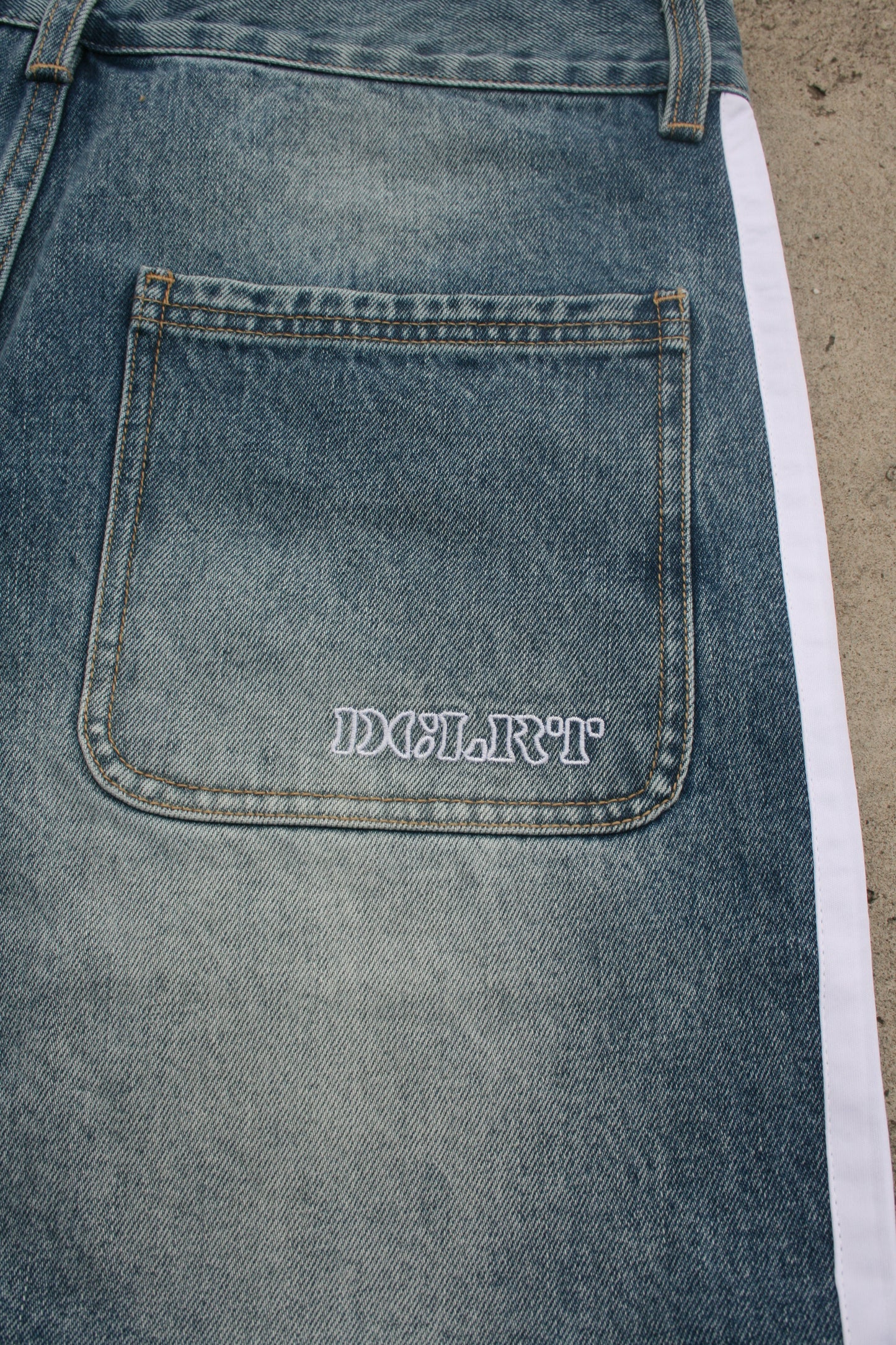 Double Striped Denim Shorts